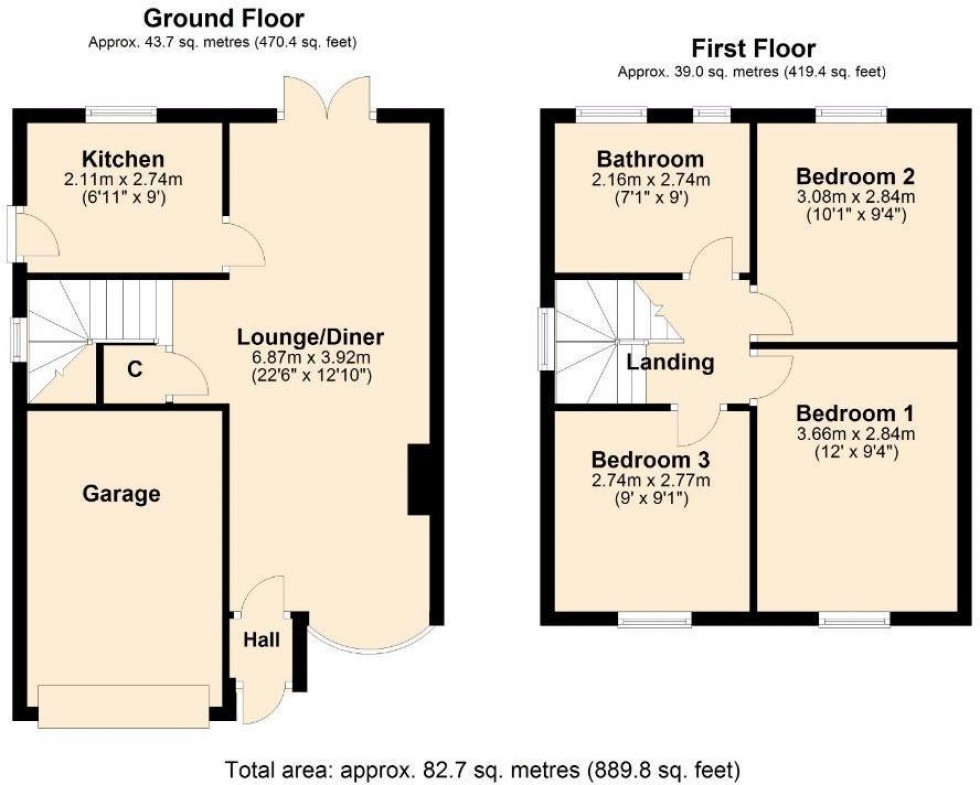 Floorplan for Oundle Drive, Moulton, Northampton