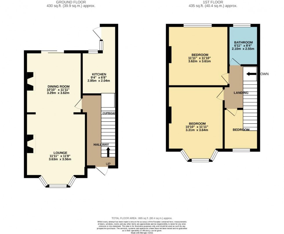 Floorplan for Penrhyn Road, Northampton