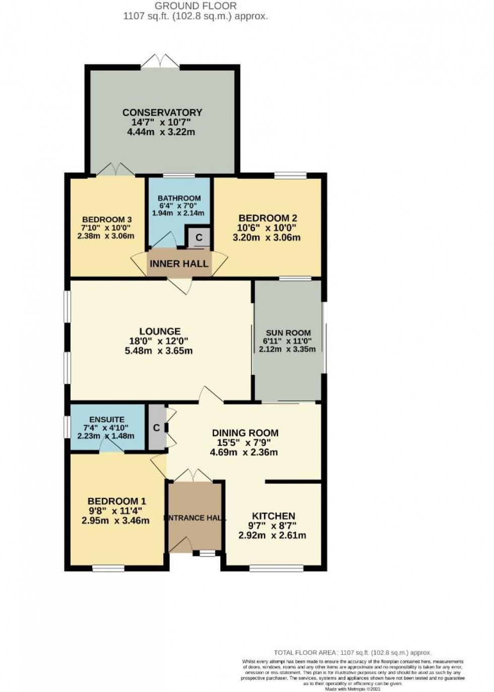 Floorplan for Lapwing Close, East Hunsbury, NORTHAMPTON