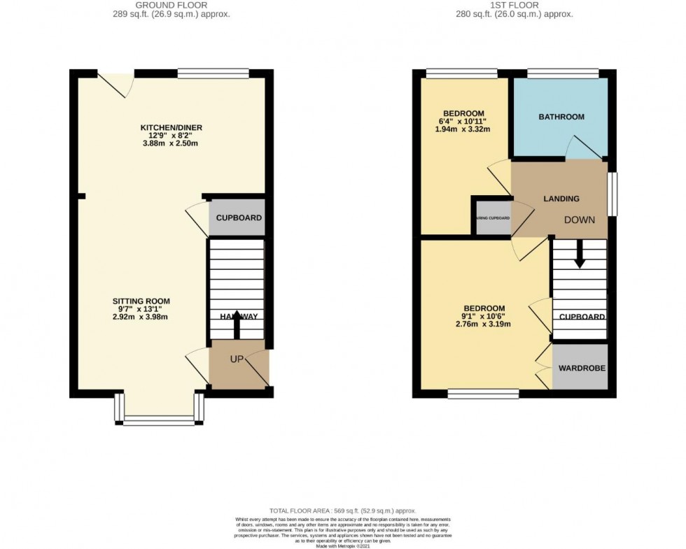 Floorplan for Compton Way, Earls Barton, Northamptonshire