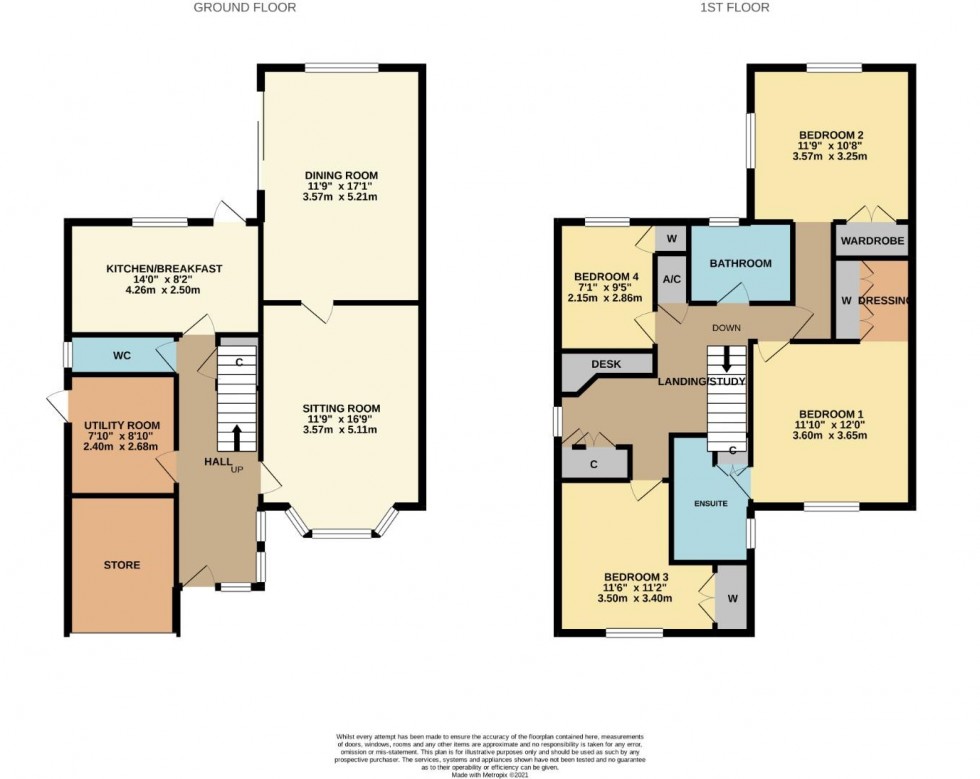 Floorplan for Tarragon Way, East hunsbury, Northampton