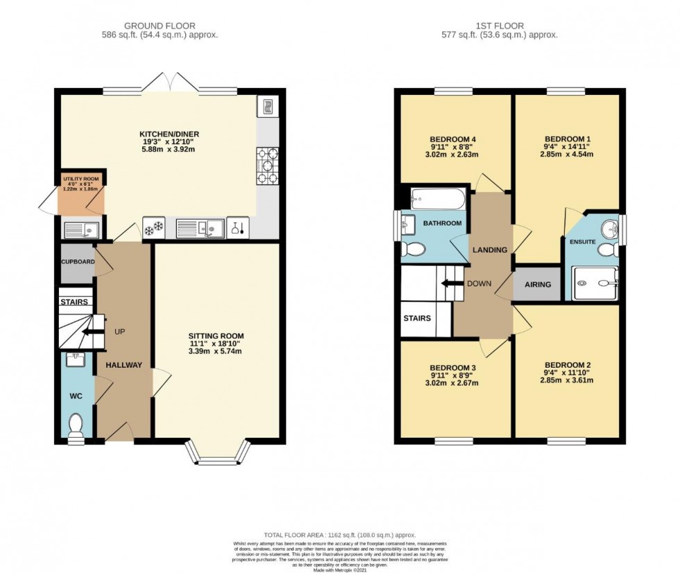 Floorplan for Long Close, Moulton, Northampton