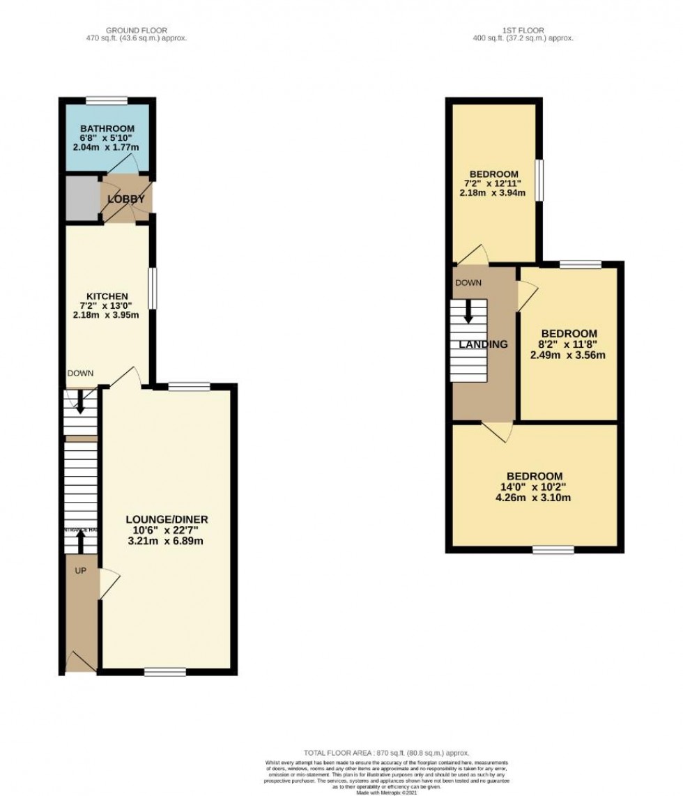 Floorplan for Grove Road, The Mounts