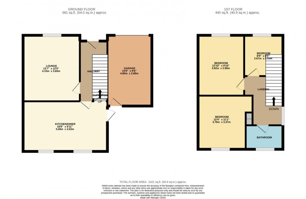 Floorplan for Berry Close, Earls Barton, Northampton