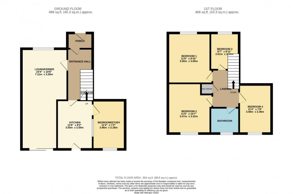 Floorplan for Keats Close, Earls Barton, Northampton