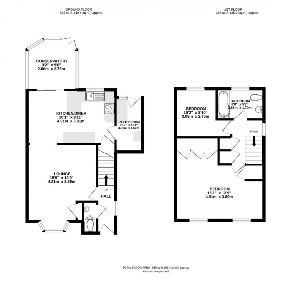 Floorplan for Curie Close, Rugby