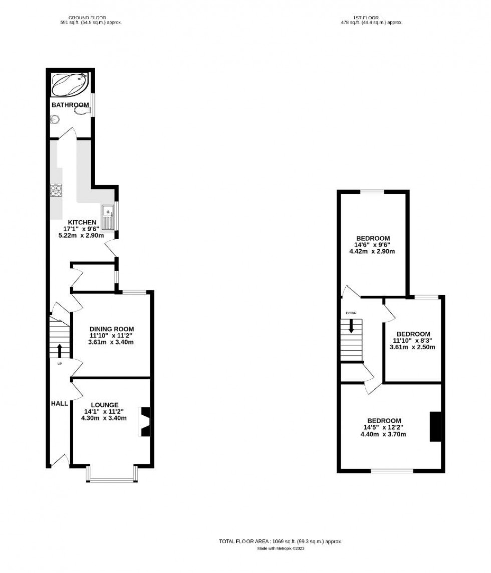 Floorplan for Campbell Street, Rugby