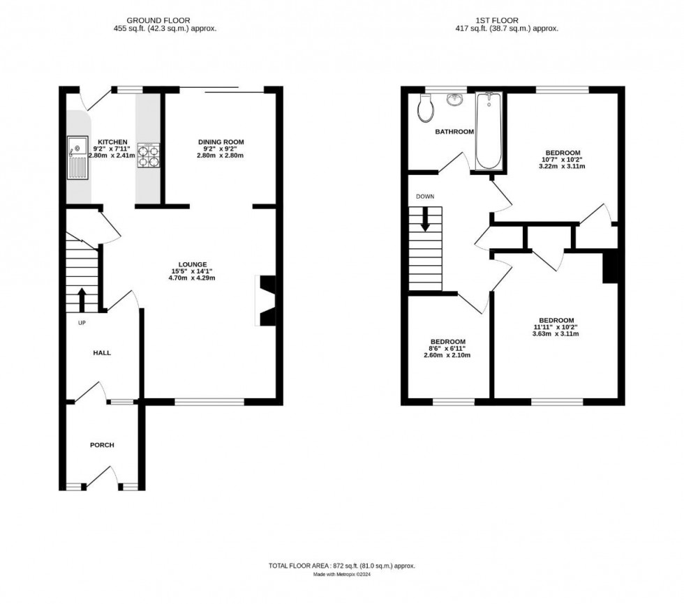 Floorplan for Lennon Close, Rugby