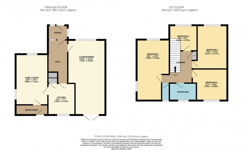 Floorplan for Compton Close, Earls Barton, Northampton