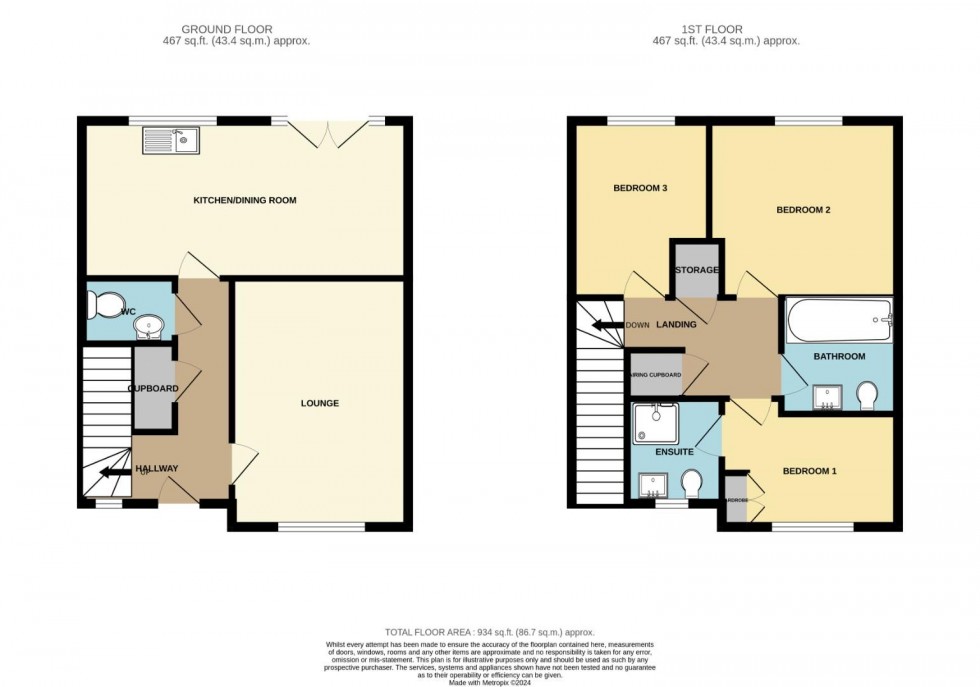 Floorplan for Hazel Close, Eden Park, Rugby