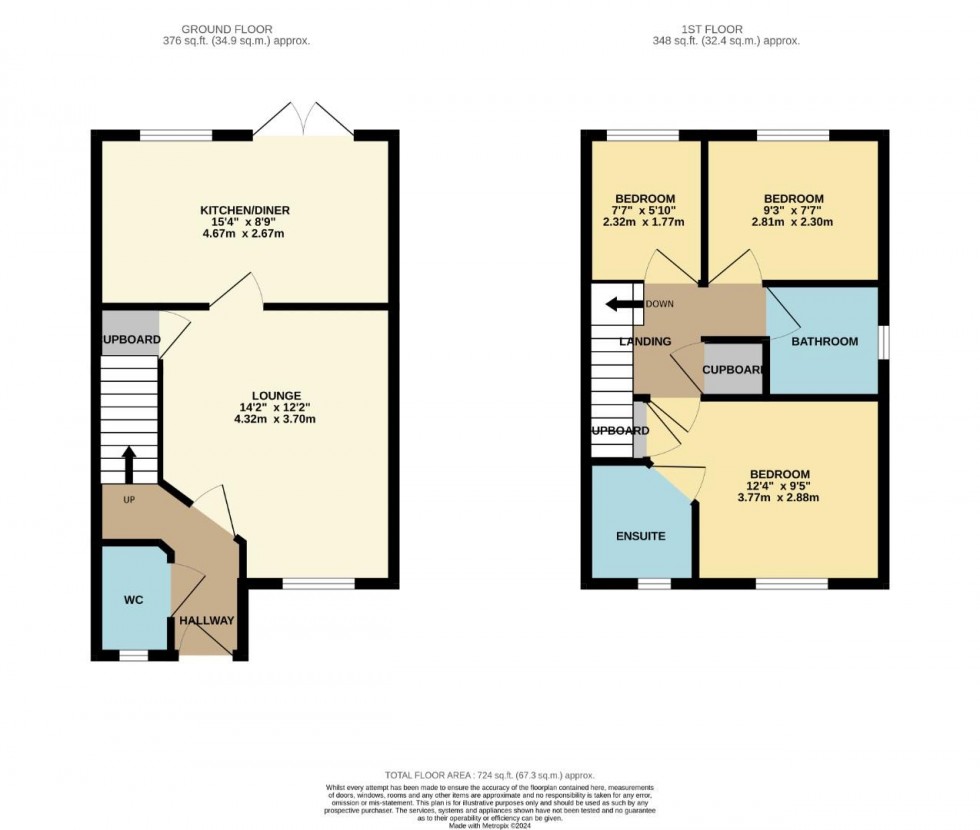 Floorplan for Walmer Close, NORTHAMPTON