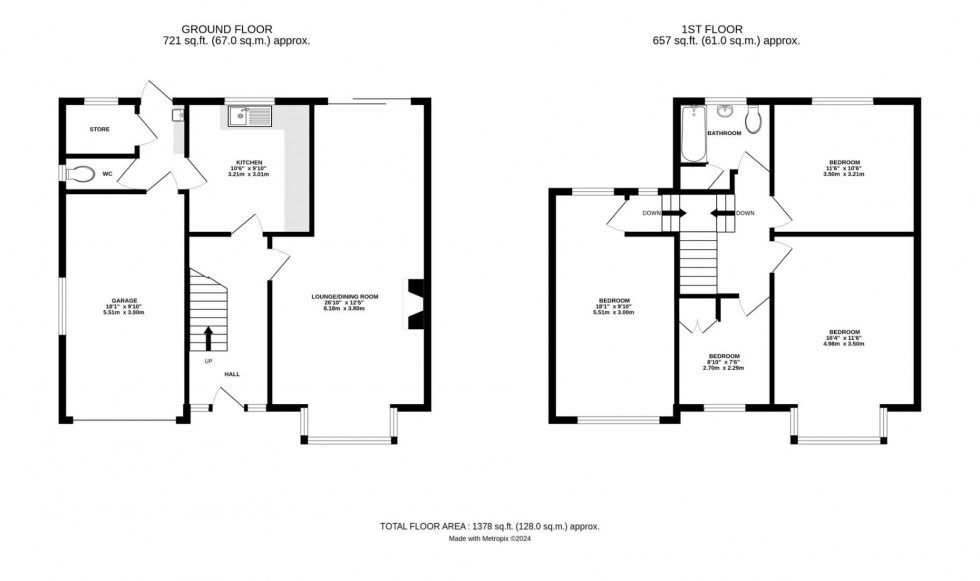 Floorplan for Tennyson Avenue, Rugby
