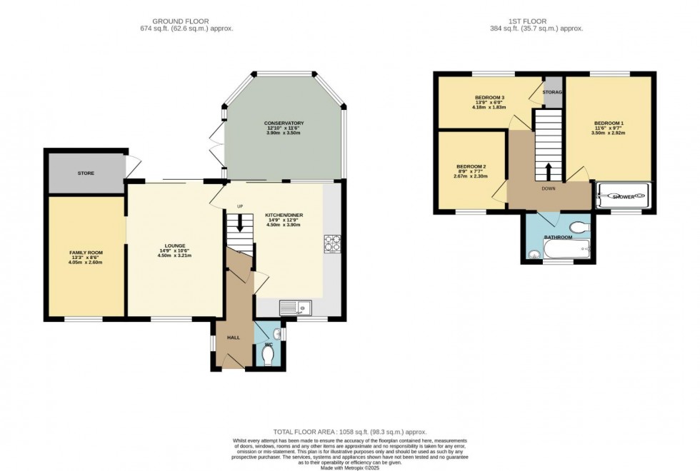 Floorplan for Clover Close, Rugby