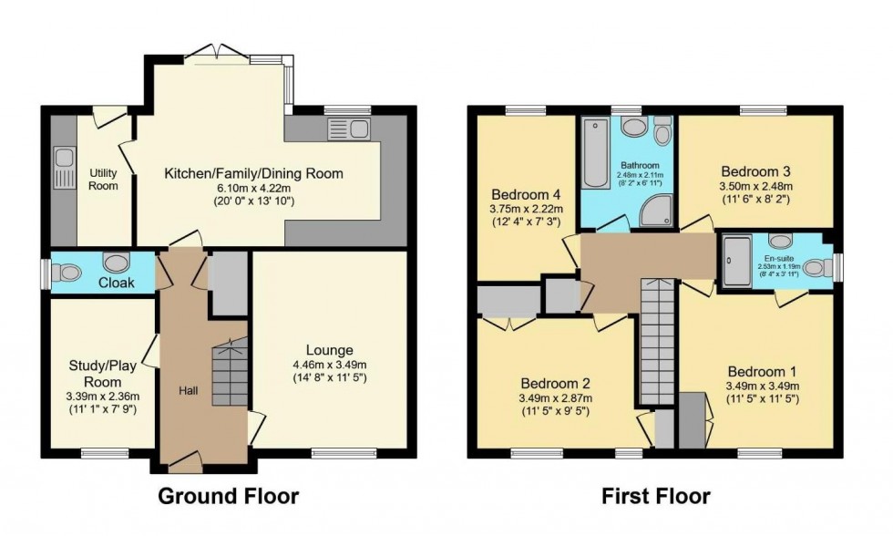 Floorplan for Hambledon Close, Cawston, Rugby