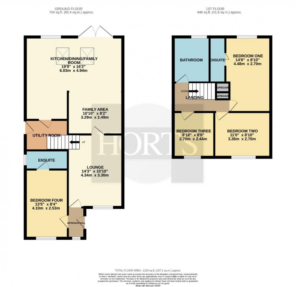 Floorplan for Oak Close, Hartwell