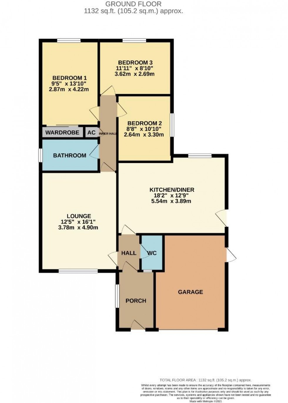 Floorplan for Whaddon Close, West Hunsbury, Northampton