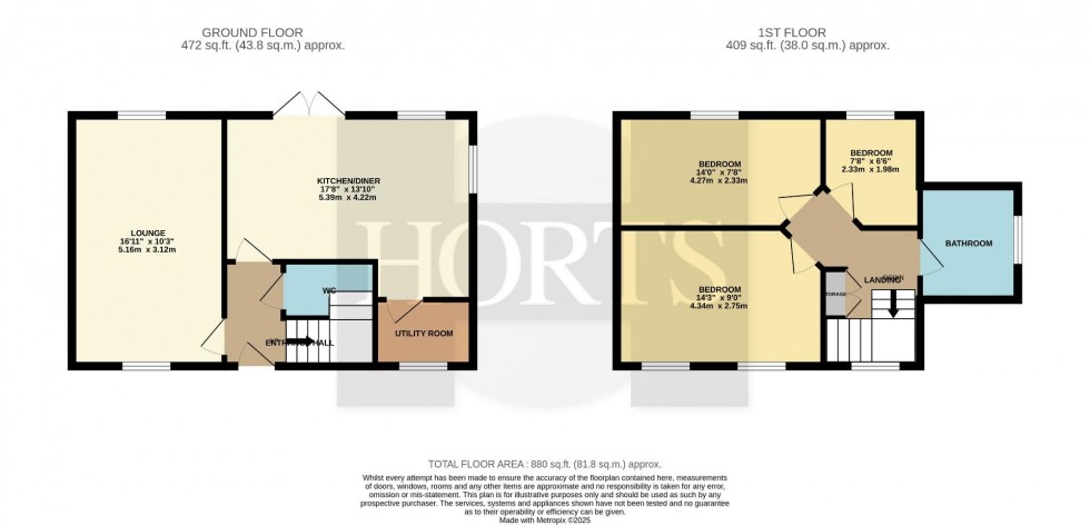 Floorplan for The Leys, Yardley Hastings, Northampton