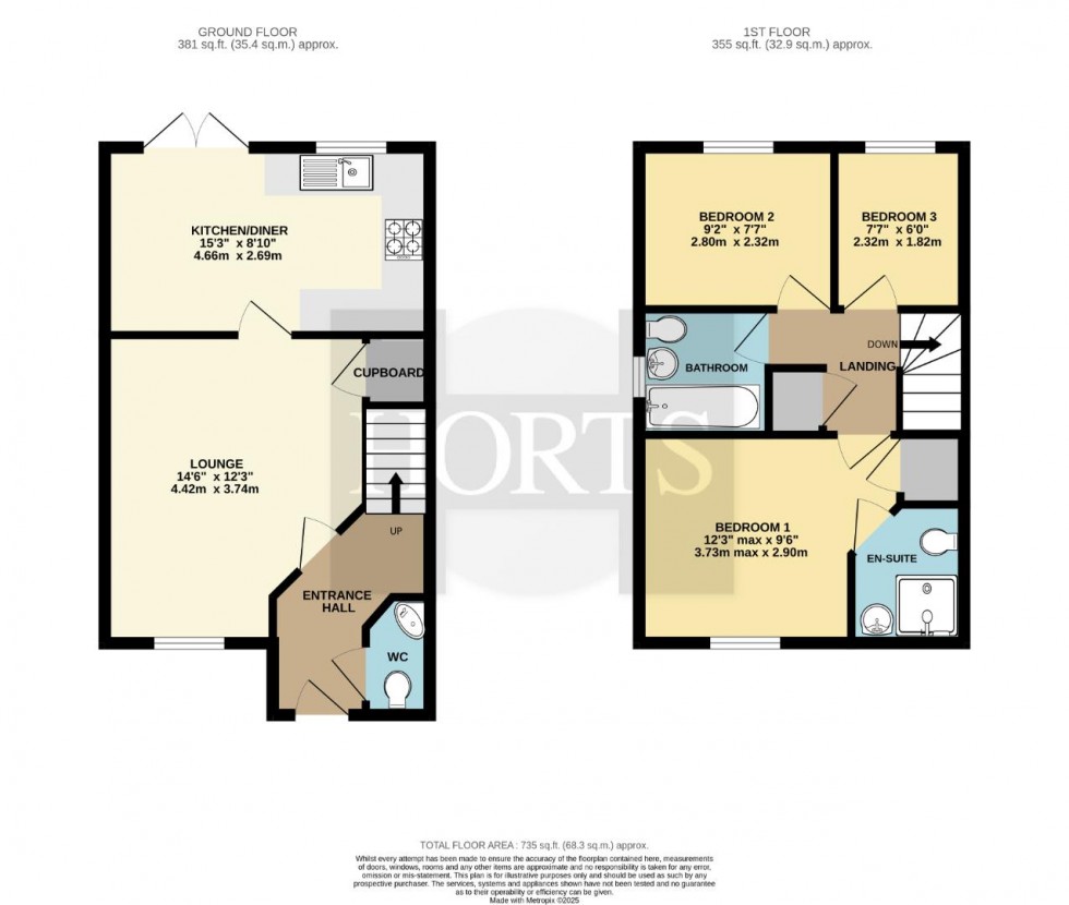 Floorplan for Northfield Way, Kingsthorpe, Northampton