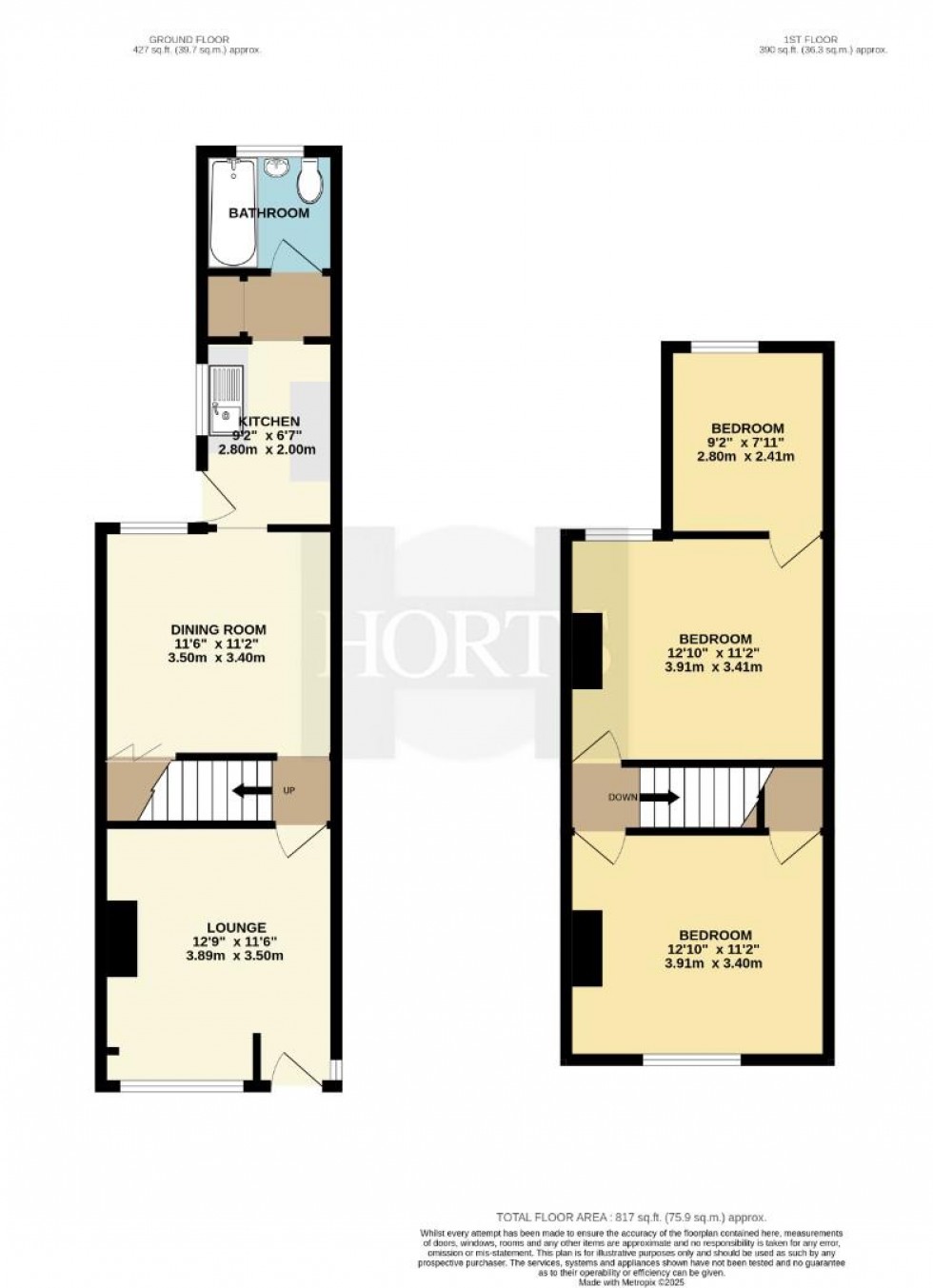 Floorplan for Abbey Street, Rugby