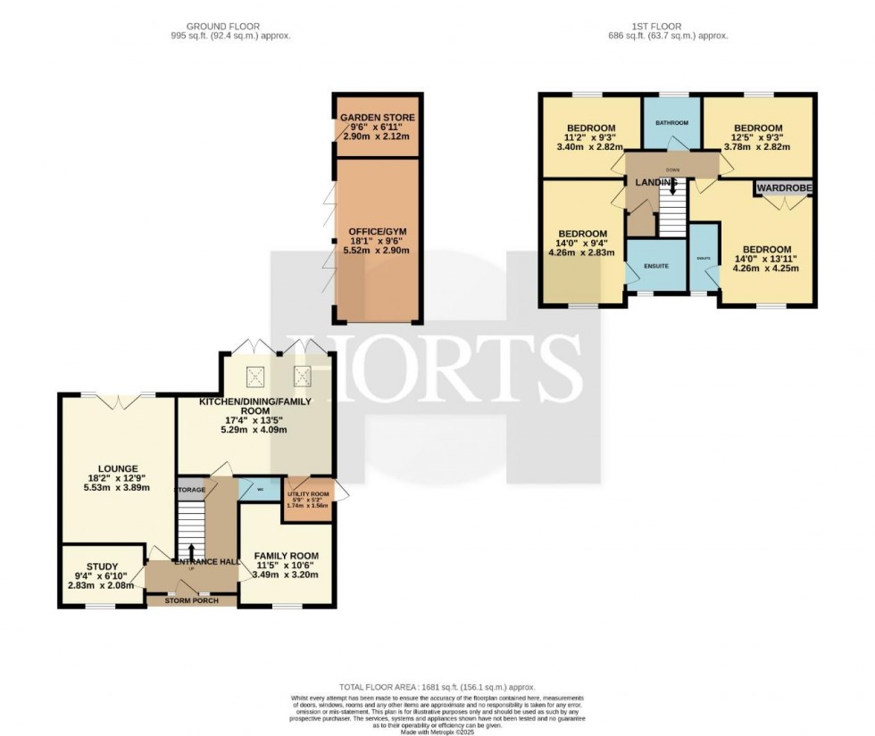 Floorplan for Harcourt Way, Northampton