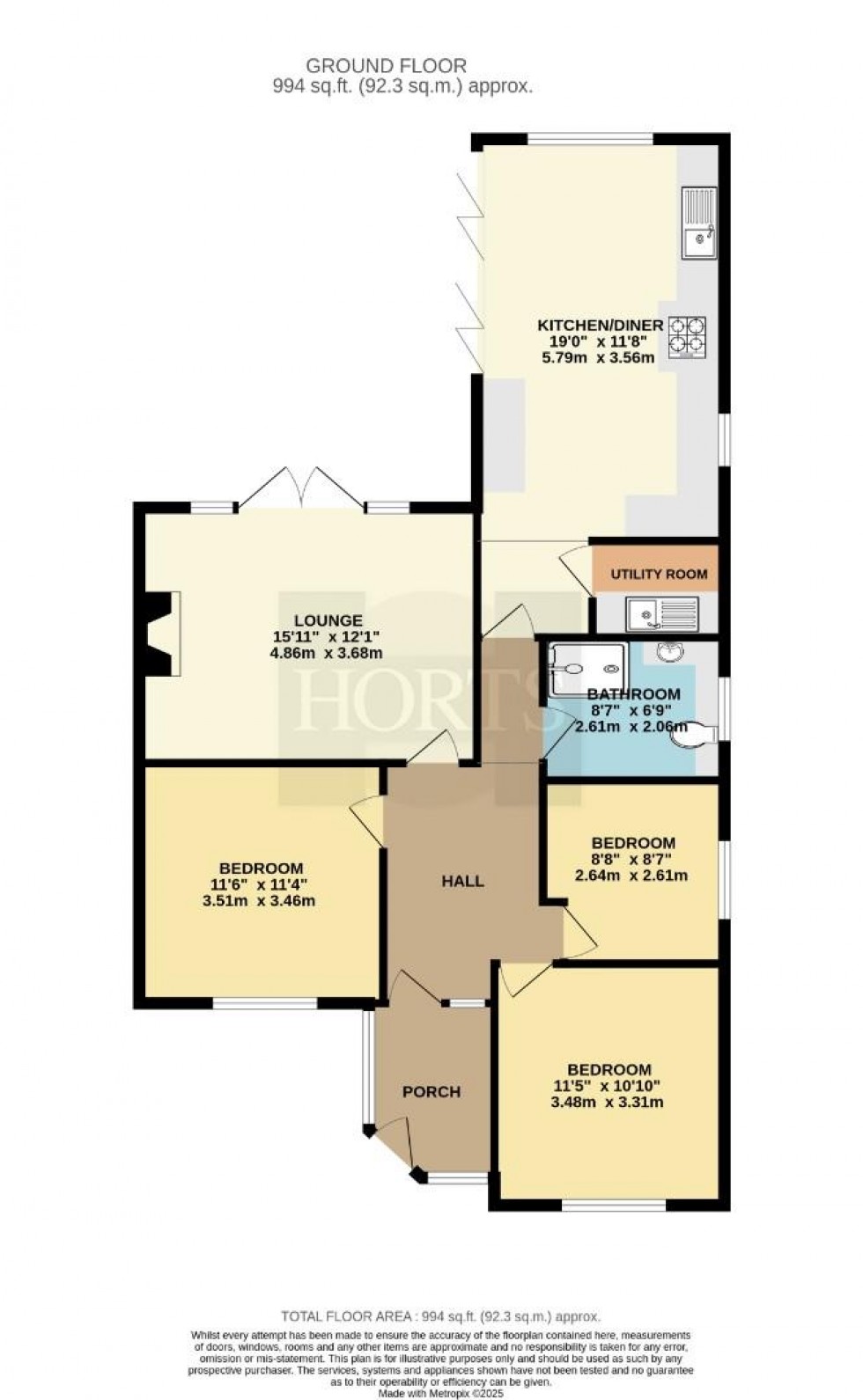 Floorplan for Wordsworth Road, Rugby