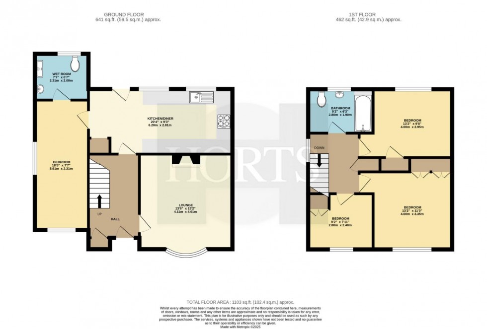 Floorplan for Yates Avenue, Newbold, Rugby