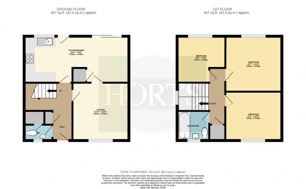 Floorplan for Hawlands, Rugby