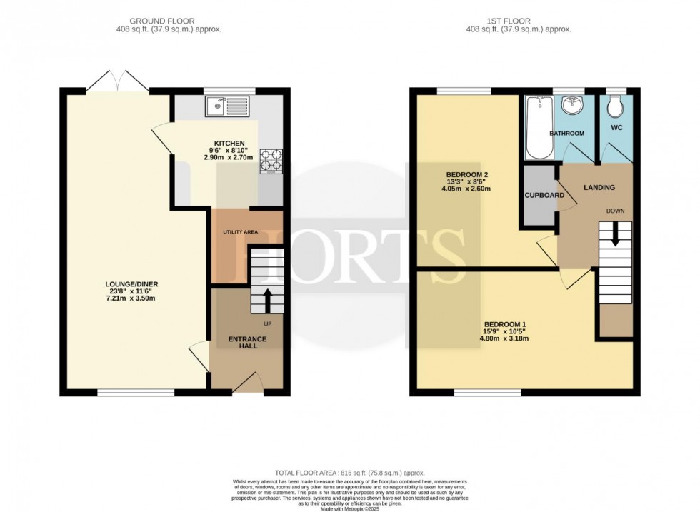 Floorplan for Montague Crescent, Rye Hill, Northampton