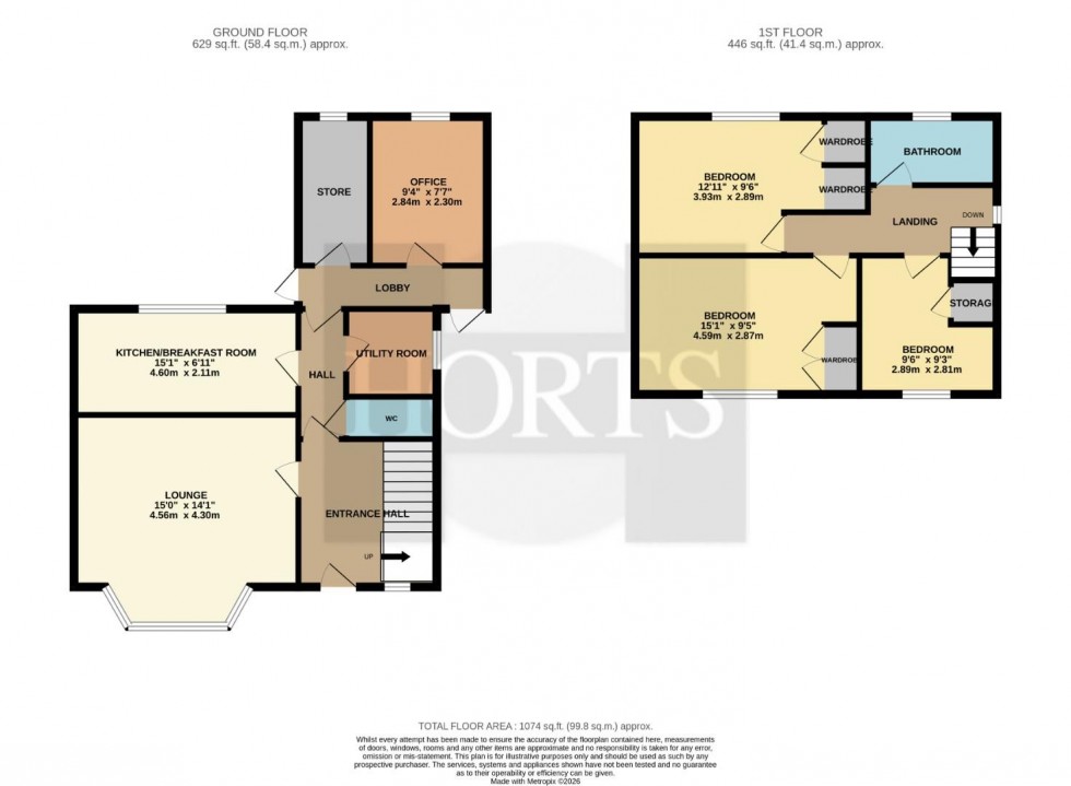Floorplan for Hoe Way, Roade, Northampton