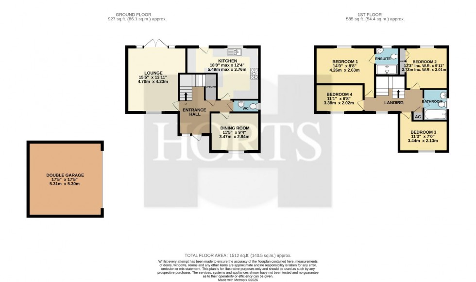 Floorplan for Russet Drive, Little Billing, NORTHAMPTON