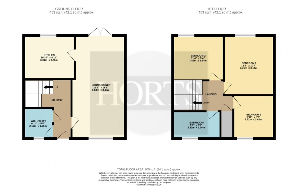 Floorplan for Montague Crescent, Rye Hill, Northampton