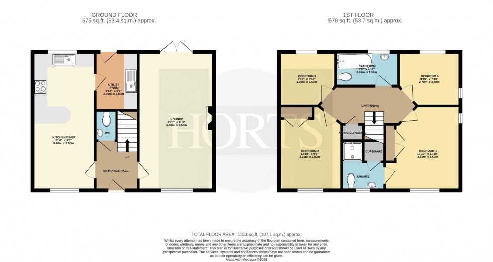 Floorplan for Frewen Road, Cawston, Rugby