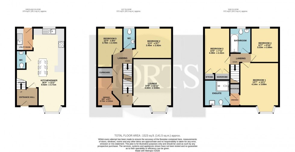 Floorplan for Foxfield Way, Grange Park, Northampton