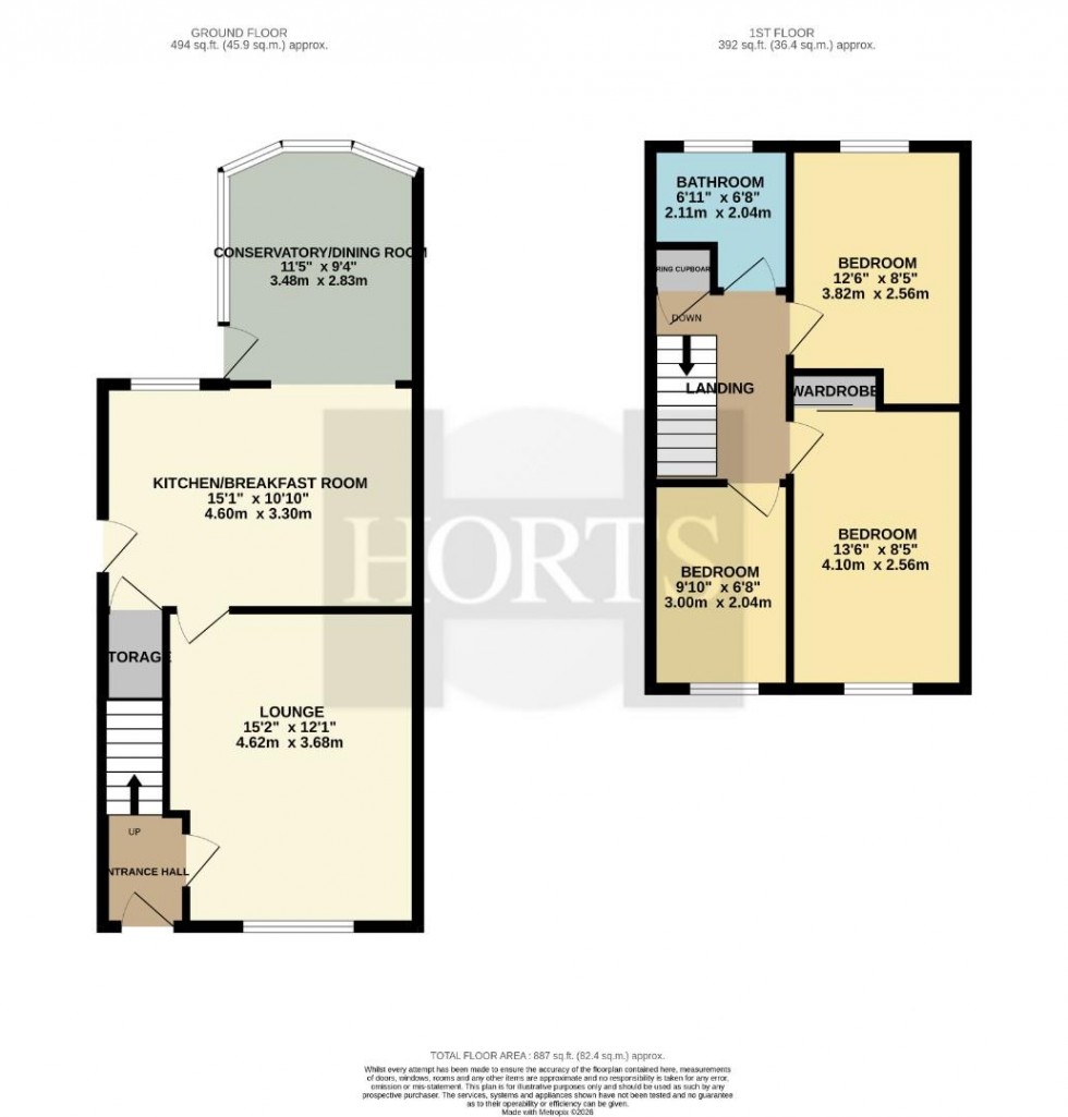 Floorplan for Robins Close, Hartwell, Northampton