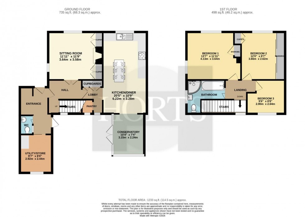 Floorplan for Highfield Way, Yardley Hastings, Northampton