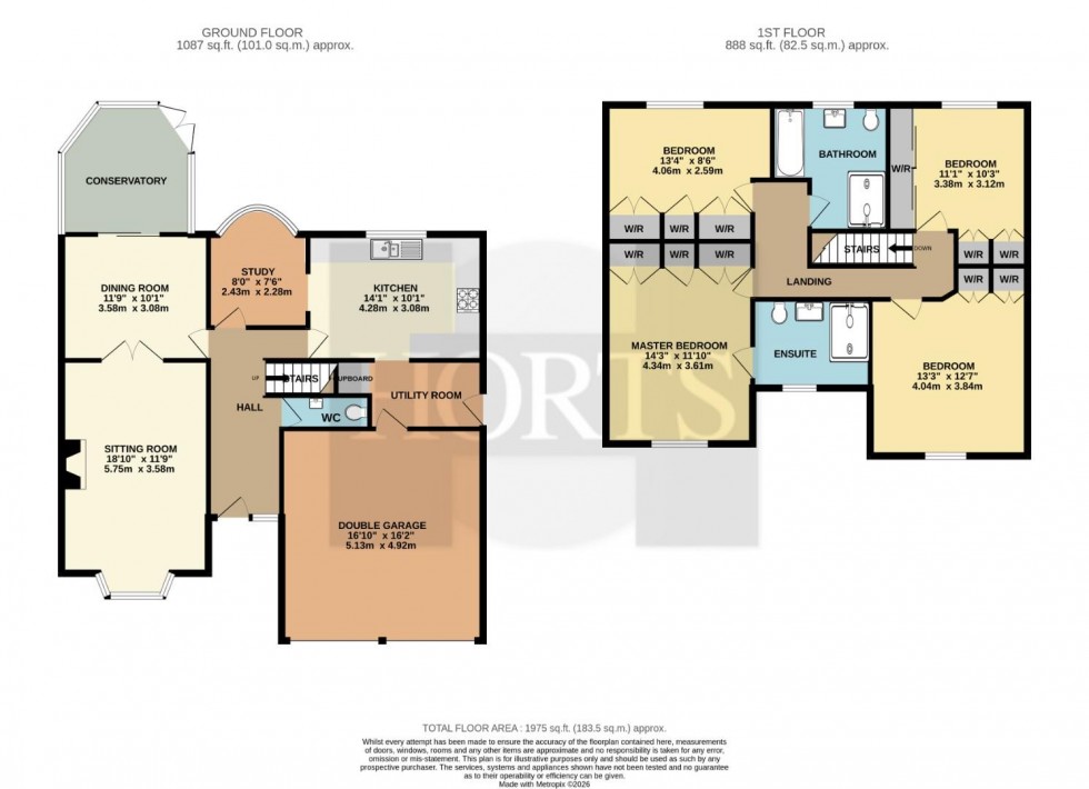 Floorplan for Lexden Close, Wootton, Northampton