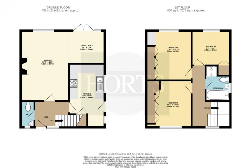 Floorplan for Wordsworth Road, Rugby