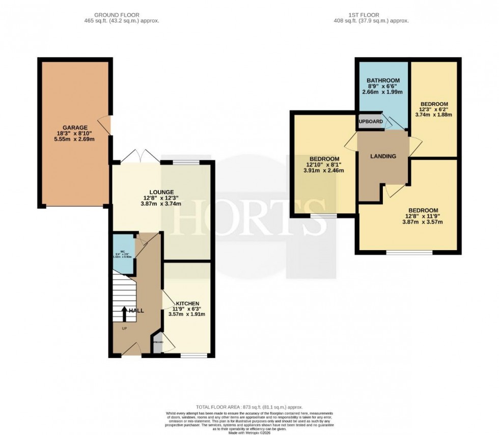 Floorplan for Sissinghurst Close, Rugby