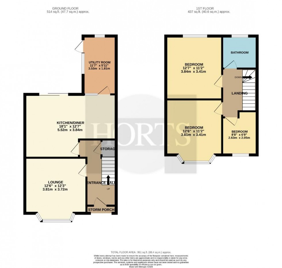 Floorplan for Penrhyn Road, Northampton