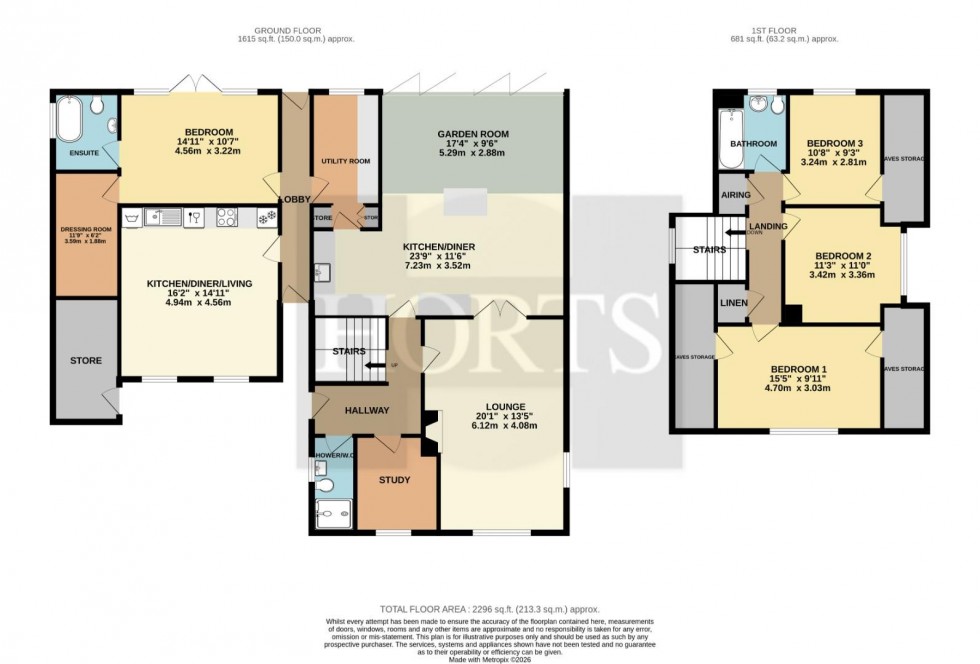 Floorplan for Chestnut Avenue, Wootton, Northampton
