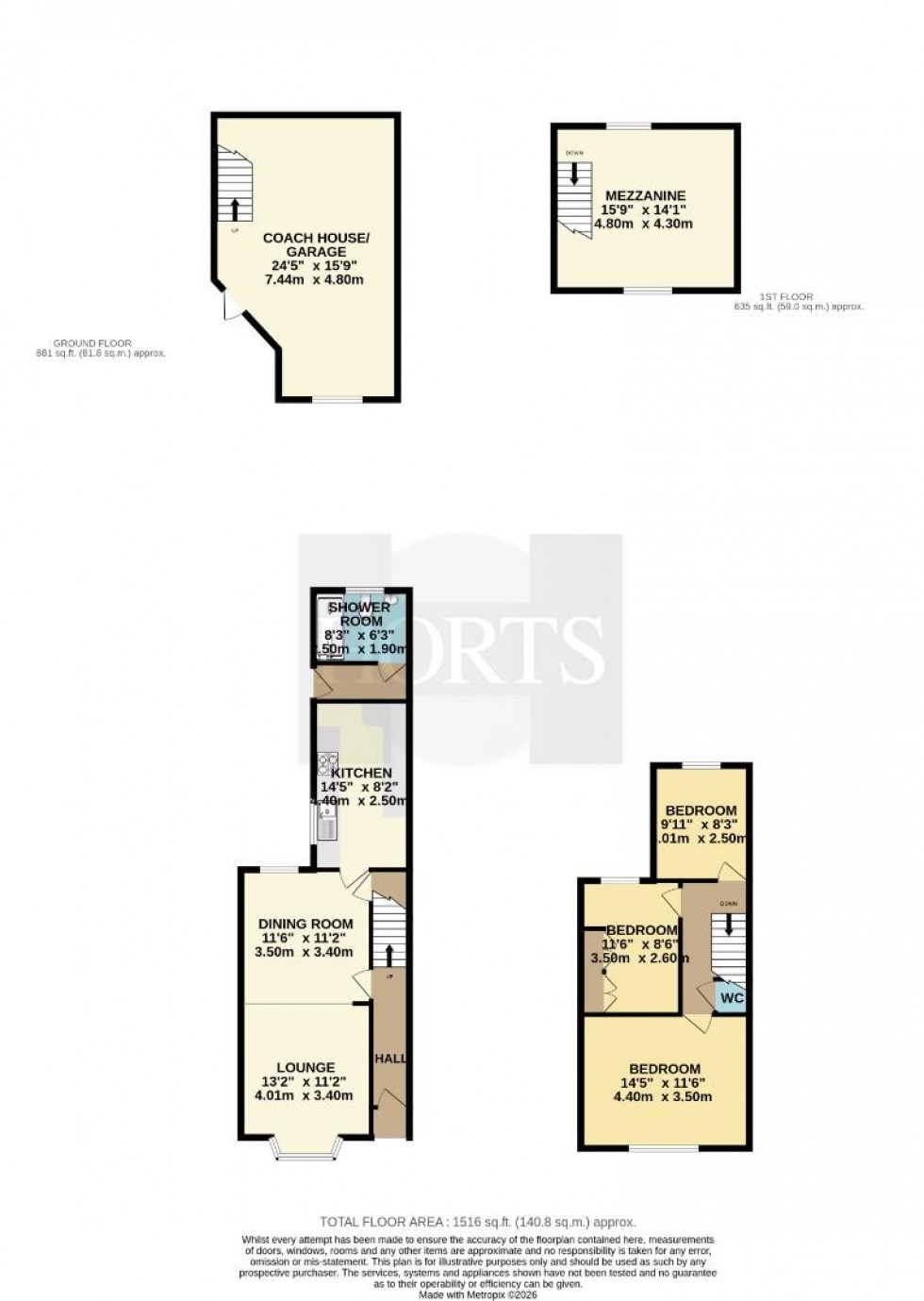Floorplan for Bath Street, Rugby
