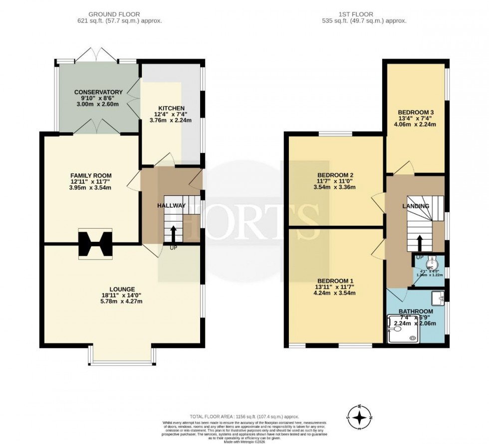 Floorplan for Dalkeith Avenue, Rugby