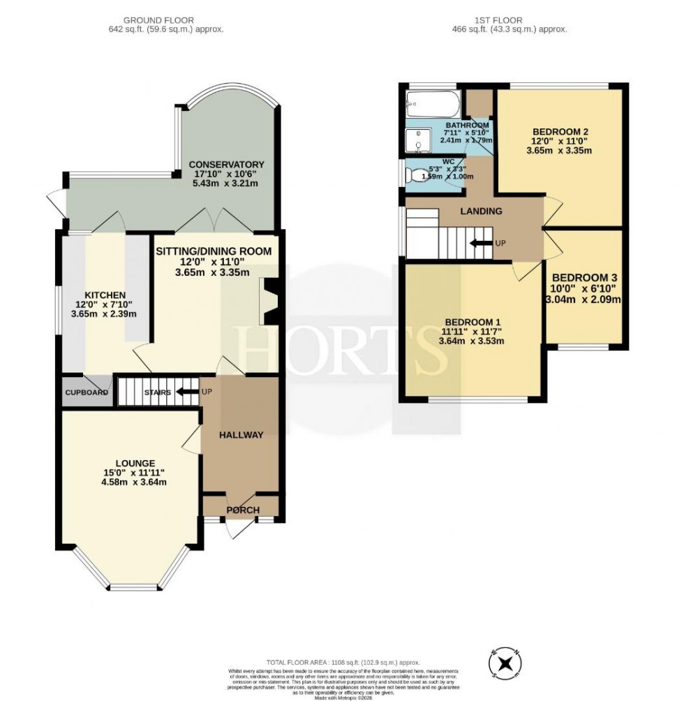 Floorplan for Myers Road, Rugby