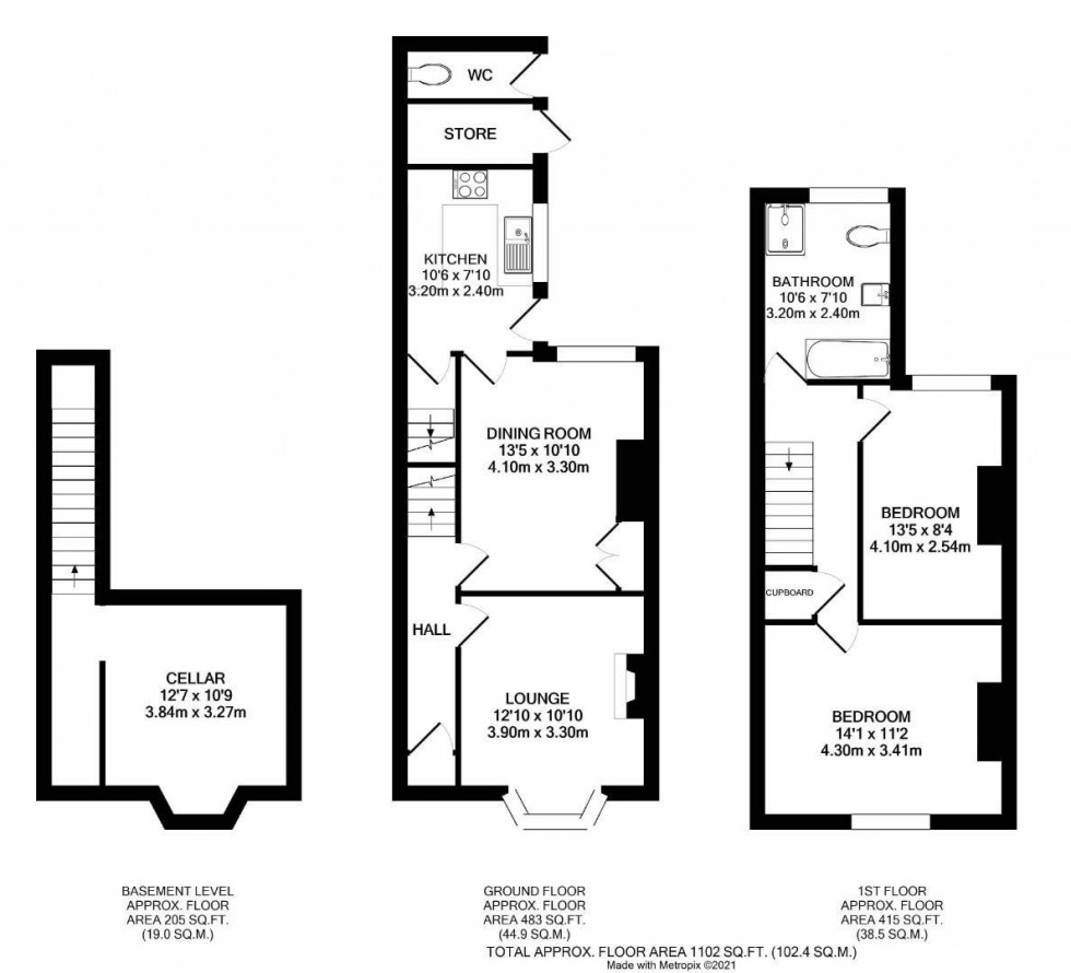 Floorplan for Avenue Road, Rugby