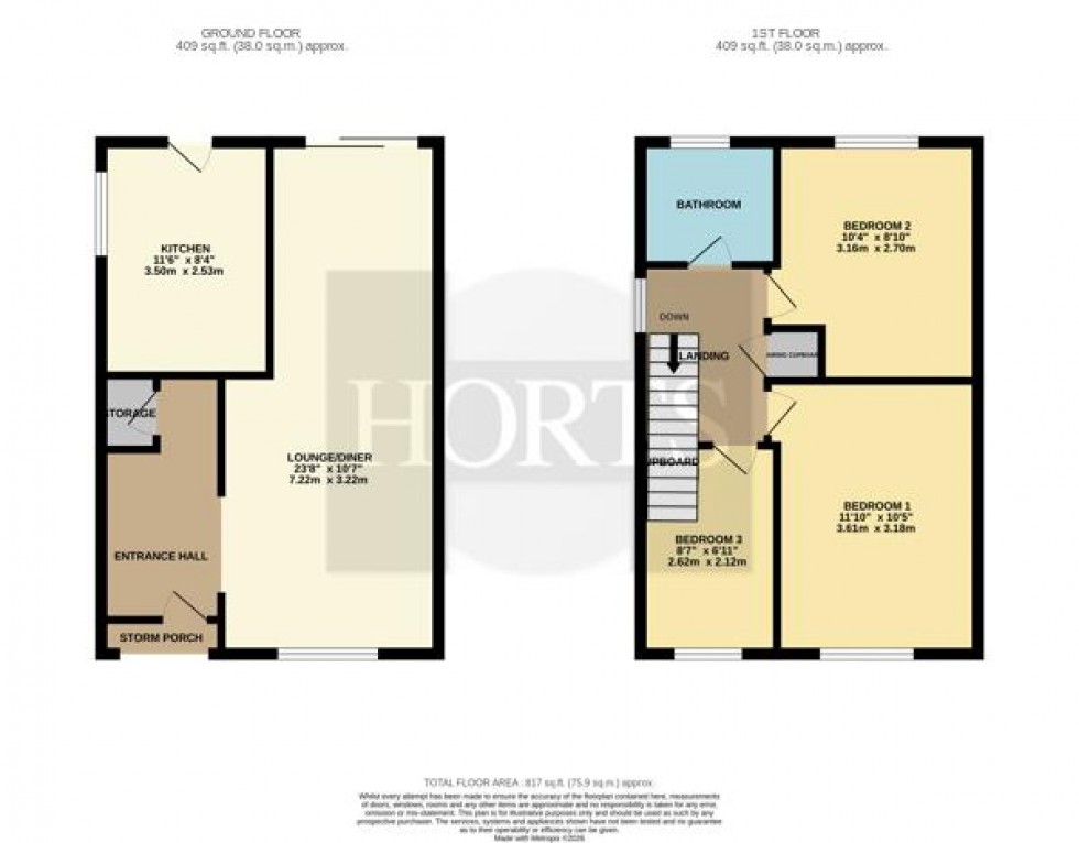 Floorplan for Dowthorpe Hill, Earls Barton, Northampton