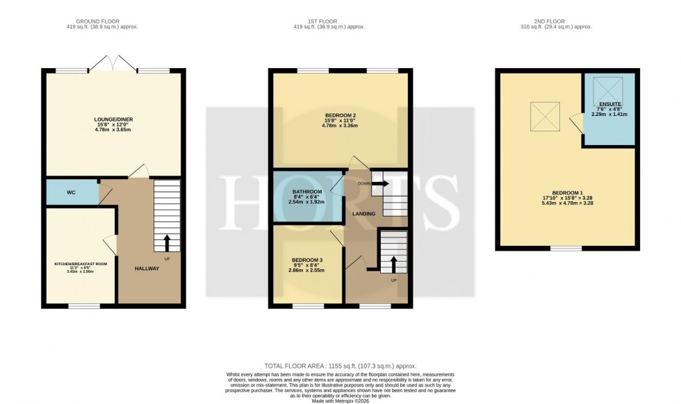 Floorplan for Aynhoe Road, St Crispins, Northampton