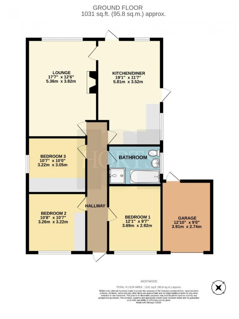 Floorplan for Westwood, Sawbridge Road, Grandborough, Warwickshi